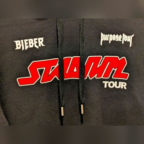 EUC Justin Bieber Divided S Purpose Stadium Tour Cotton Crop Hoodie - Picture 3 of 4
